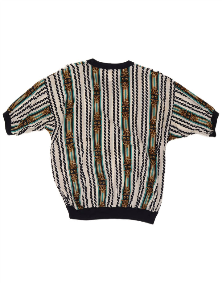 ENNEDI Camicetta da donna Top UK 12 Acetato a righe bianche medie