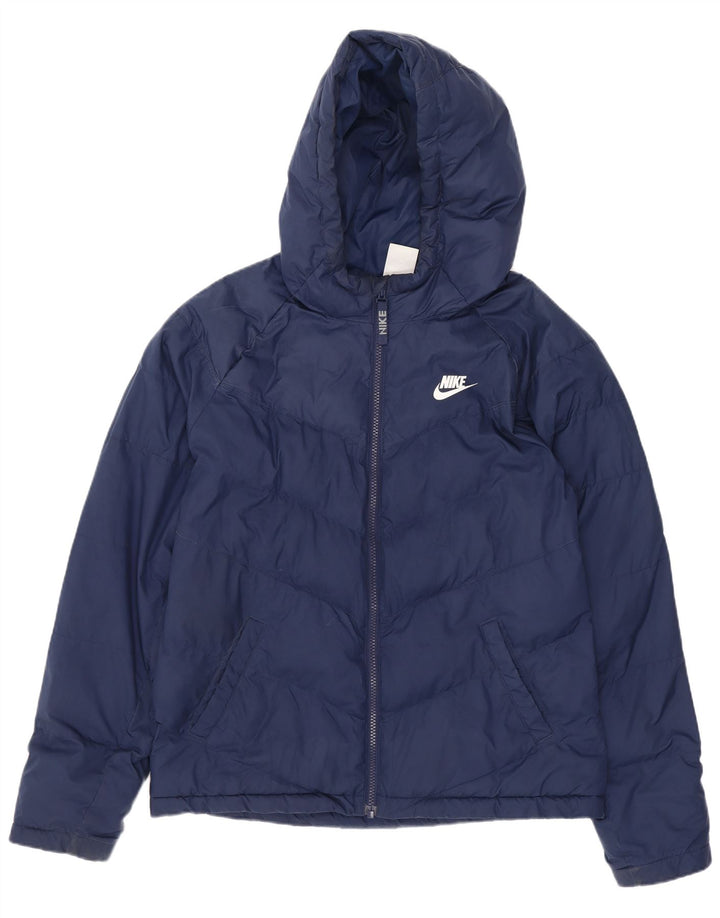 Giacca imbottita con cappuccio Nike da bambino 13-14 anni XL blu navy in poliestere