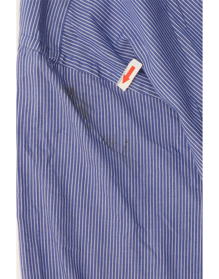 Camicia da uomo Chaps taglia 16 1/2 grande cotone gessato blu