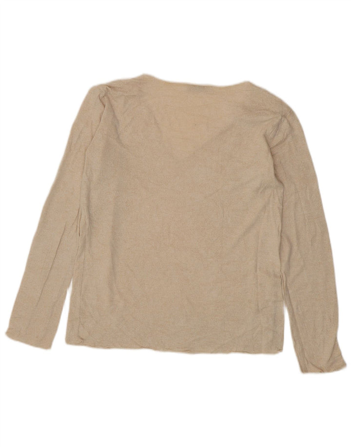 Maglione Zara da donna con scollo a V UK 12 Viscosa beige medio