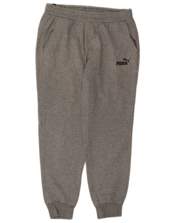 PUMA Mens Tracksuit Trousers Joggers Large Grey Flecked Cotton