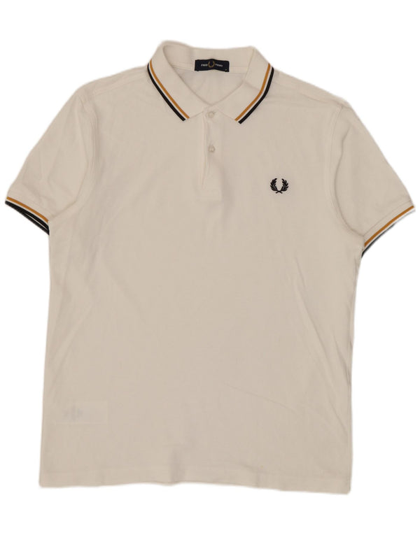 Polo da uomo Fred Perry in cotone bianco medio