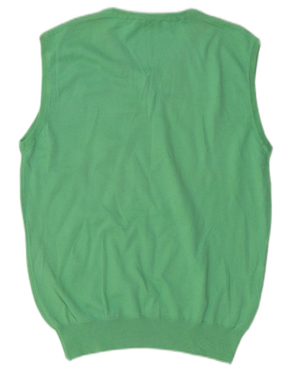 Brooksfield Mens Vest Tank Top IT 46 Small Green Cotton