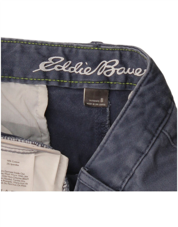 Pantaloni chino da donna Boyfriend Eddie Bauer US 8 medi W34 L30 blu navy