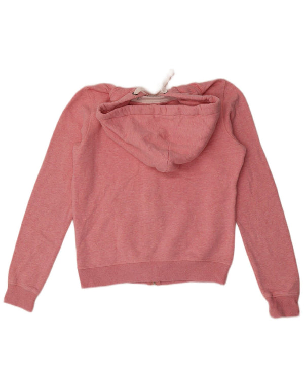 Maglione con cappuccio e zip da donna Jack Wills UK 10 piccolo cotone screziato rosa