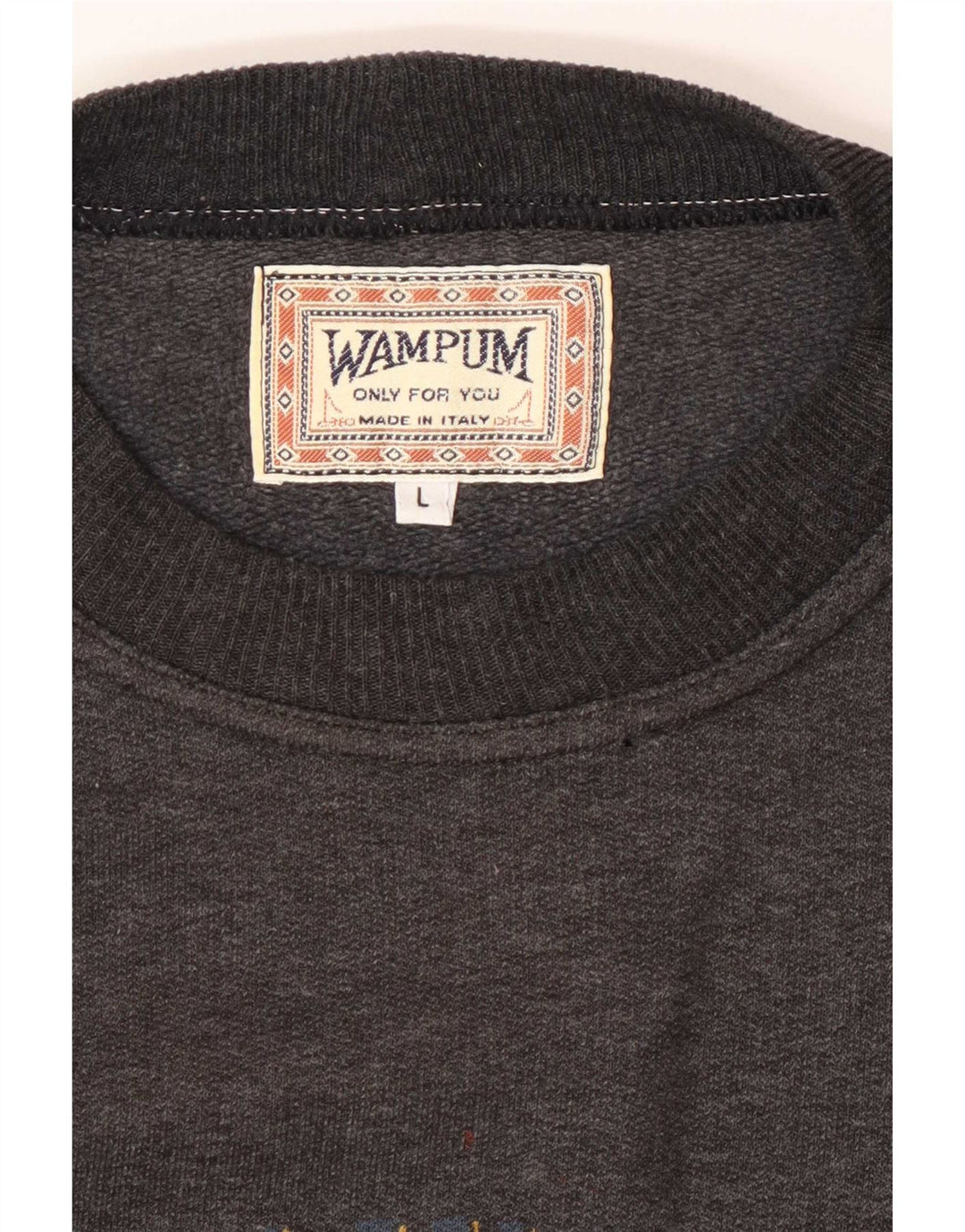 Felpa grafica da uomo Wampum Maglione grande grigio