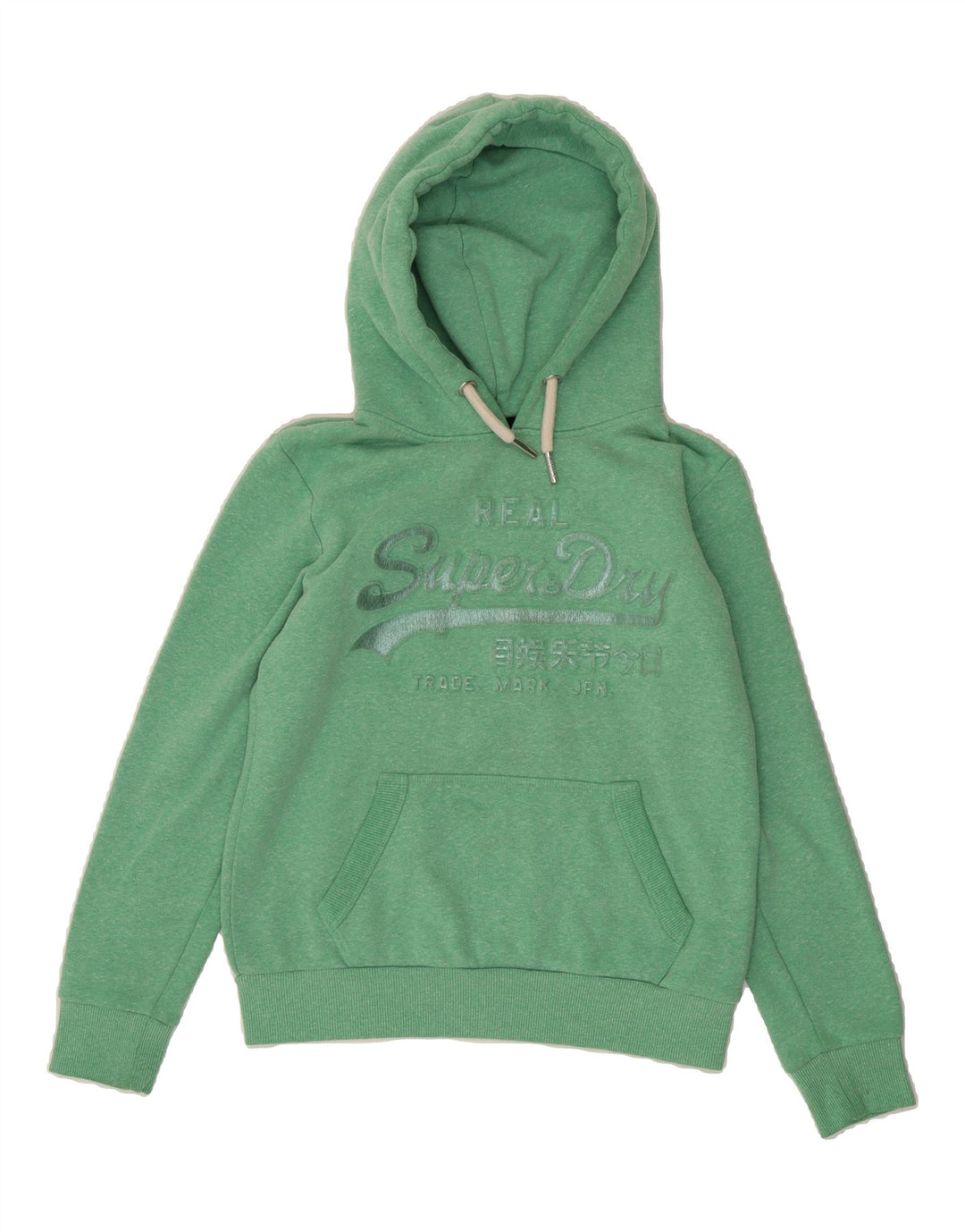 SUPERDRY Womens Graphic Hoodie Jumper UK 10 Small  Green Polyester Vintage Superdry and Second-Hand Superdry from Messina Hembry 