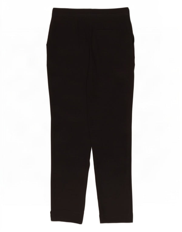 Pantaloni casual a vita alta da donna Marks & Spencer UK 10 piccoli W24 L30 neri