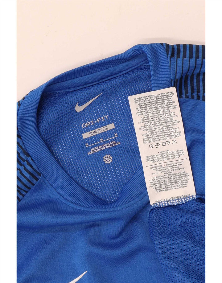 T-shirt Nike Dri Fit Slim Fit da uomo in poliestere a righe blu medio