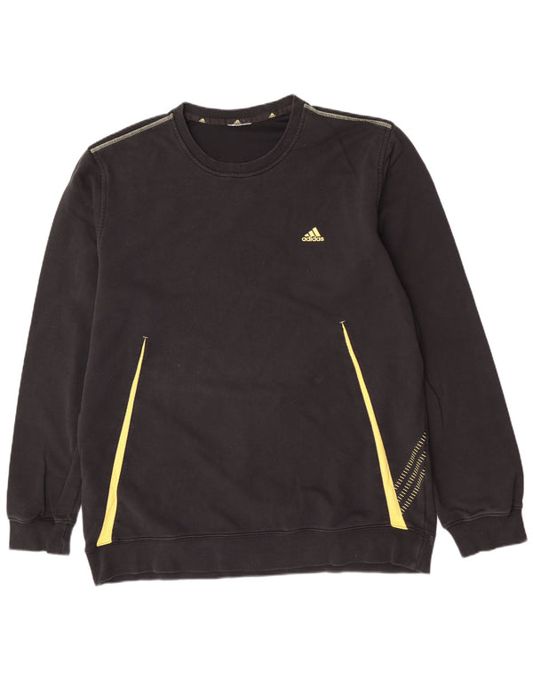 Felpa Adidas da uomo con vestibilità regolare, maglione XL, cotone color block nero