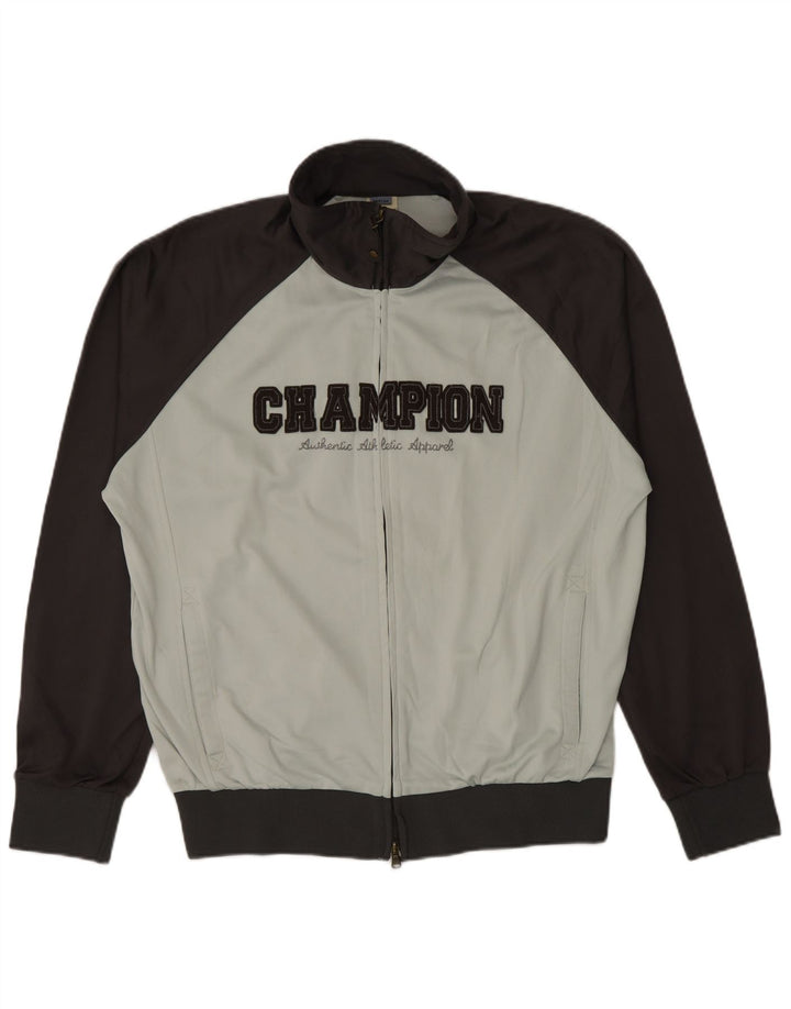Giacca da tuta grafica da uomo Champion, color block grigio medio
