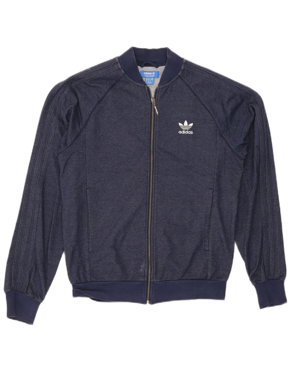 Giacca da ginnastica da uomo Adidas, giacca media, in cotone blu navy