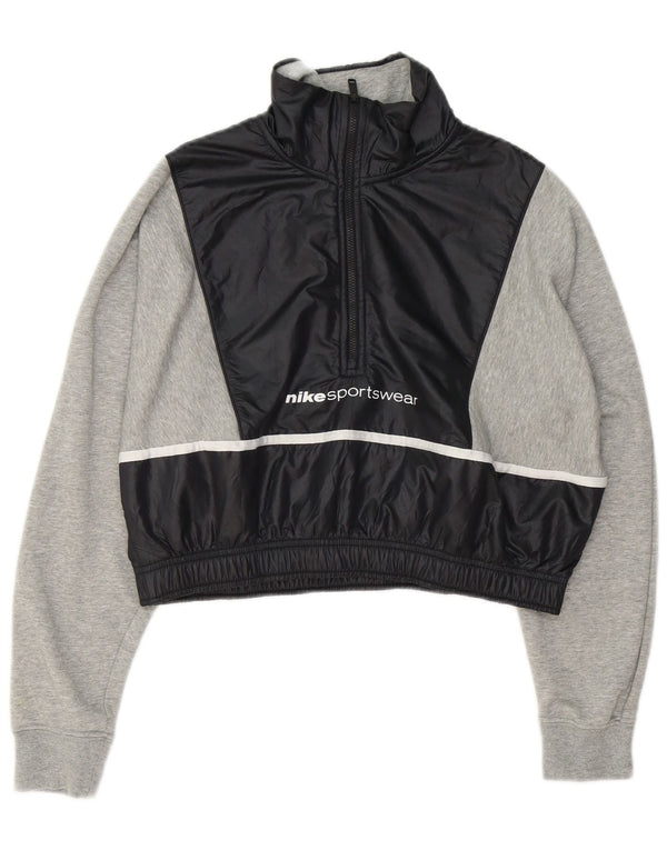 Felpa corta oversize da donna Nike UK 10 Small Grey Colourblock