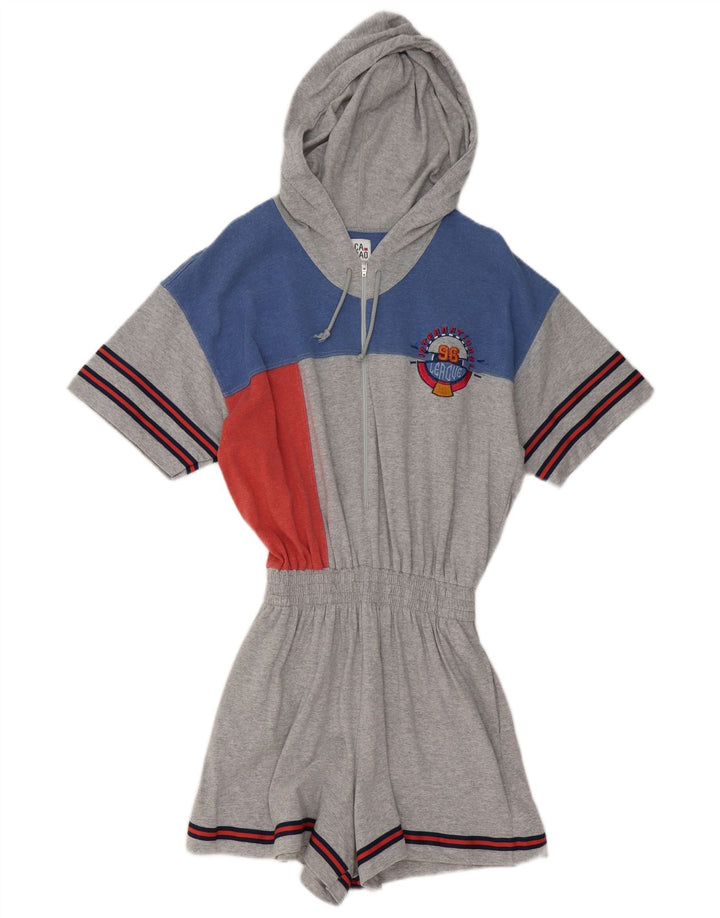 Tuta corta da donna con cappuccio Cacao UK 14 Cotone color block grigio medio