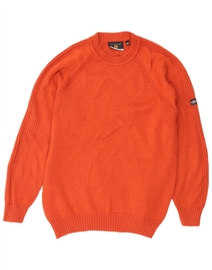 Maglione Navigare da uomo girocollo in lana rossa media