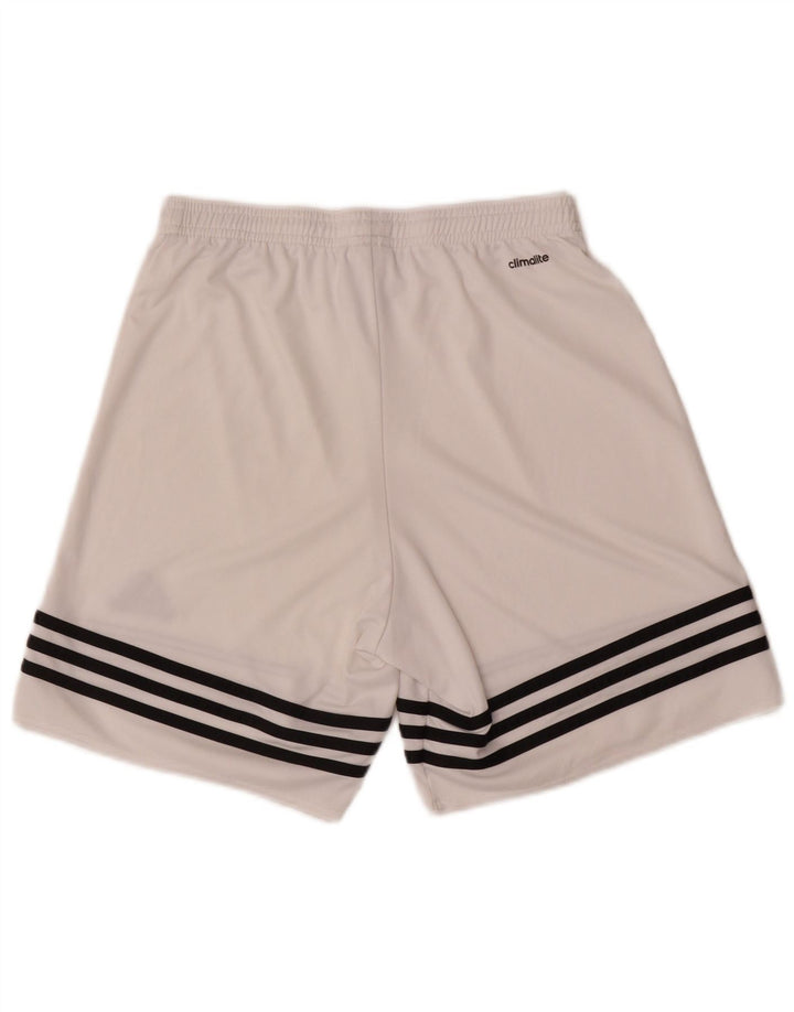 Pantaloncini sportivi Adidas Climalite da uomo piccoli in poliestere bianco