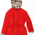 SABATINI Womens Hooded Overcoat UK 18 XL Red Vintage Sabatini and Second-Hand Sabatini from Messina Hembry 