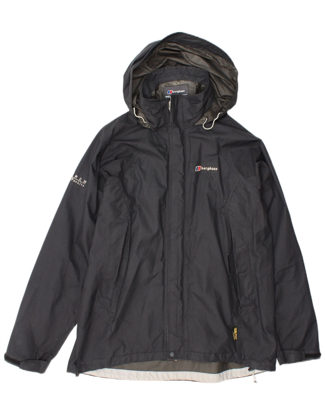 Giacca antipioggia con cappuccio da donna Berghaus UK 14 grande nylon grigio