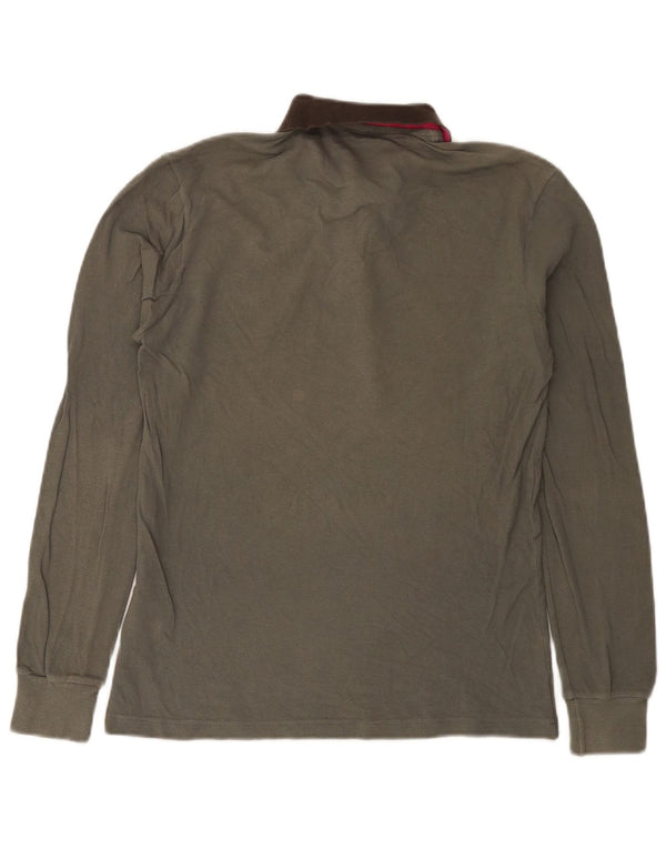 Polo da rugby da uomo a maniche lunghe Fred Perry, piccola, in cotone grigio