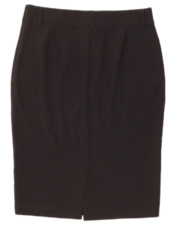 Gonna a tubino da donna Marks & Spencer UK 12 media W30 poliestere nero