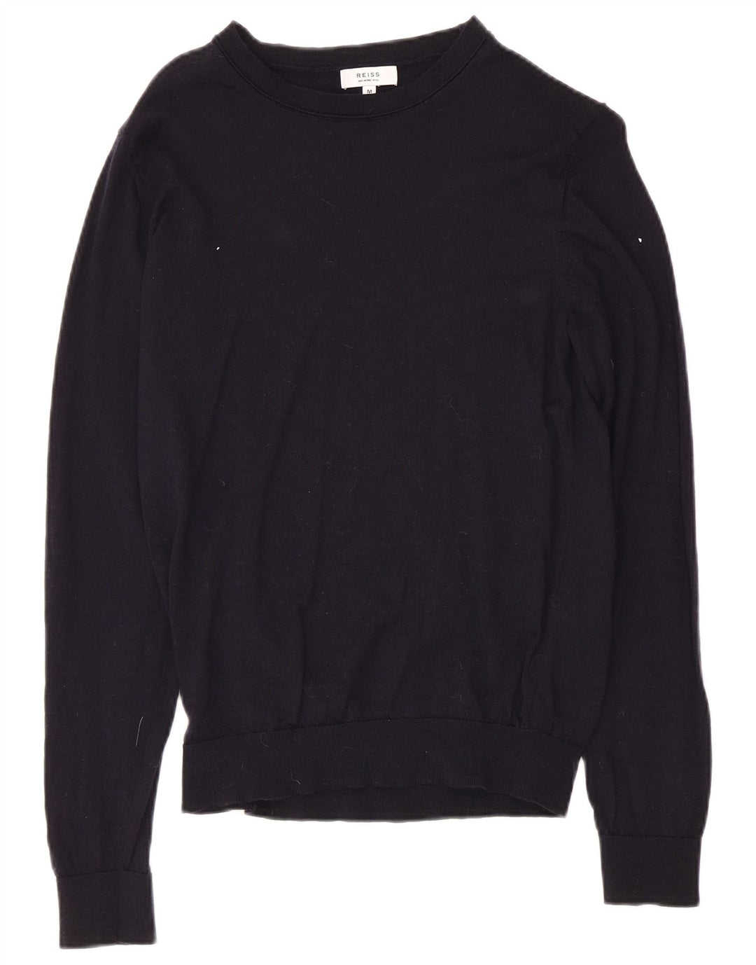 REISS Maglione da donna con scollo a barchetta UK 12 Lana medio blu navy