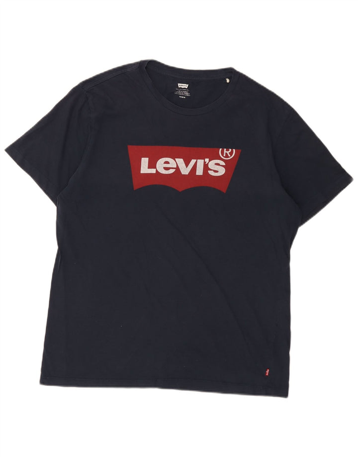 T-shirt grafica da uomo Levi's Top in cotone blu navy medio