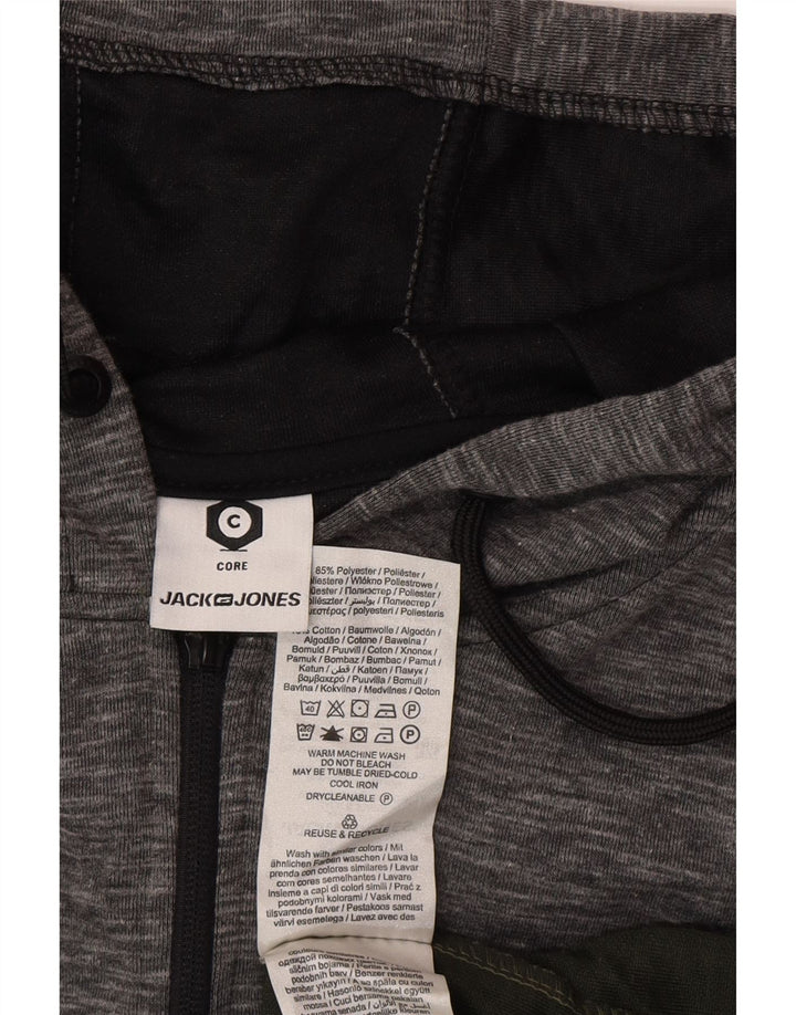 Maglione con cappuccio e zip da uomo Jack & Jones 2XL Poliestere color block verde
