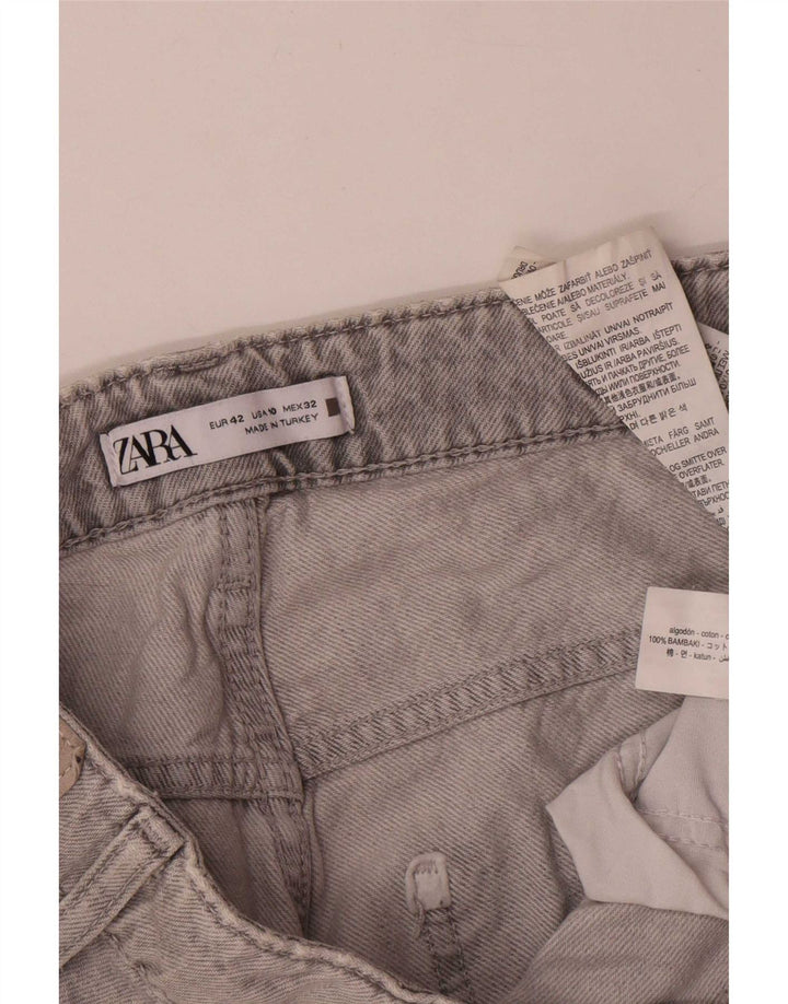 Jeans dritti da donna Zara EU 42 Large W32 L28 Cotone grigio