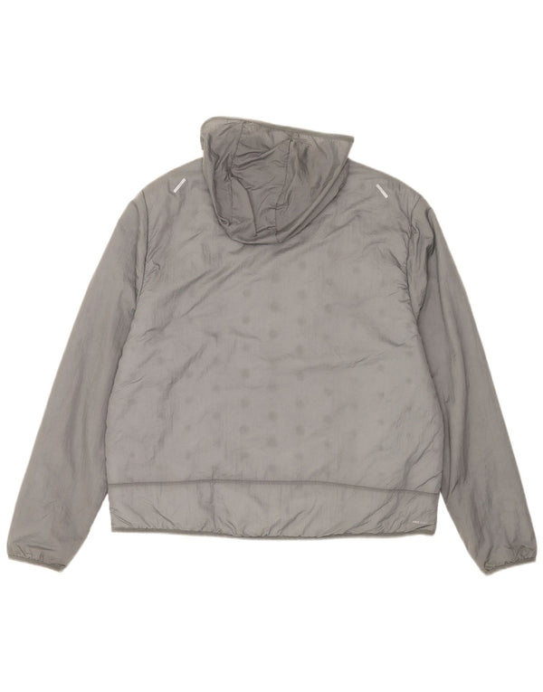 Giacca imbottita con cappuccio Nike da uomo UK 42 XL nylon grigio
