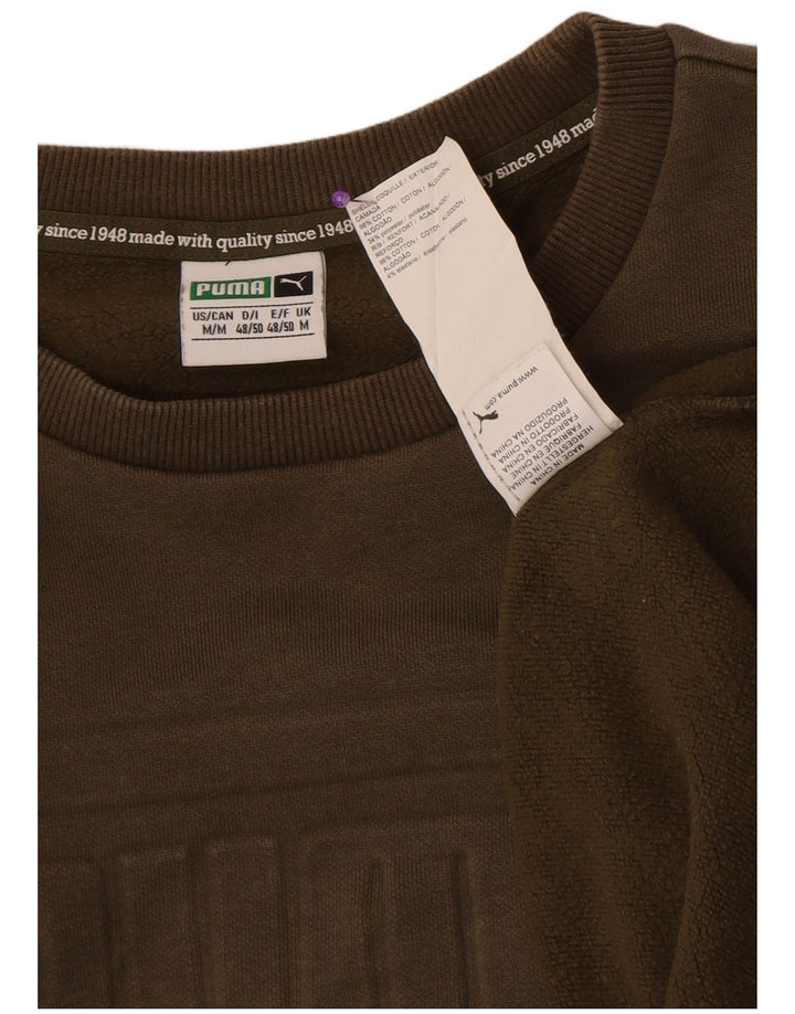 Felpa grafica da uomo Puma, maglione medio, cotone kaki
