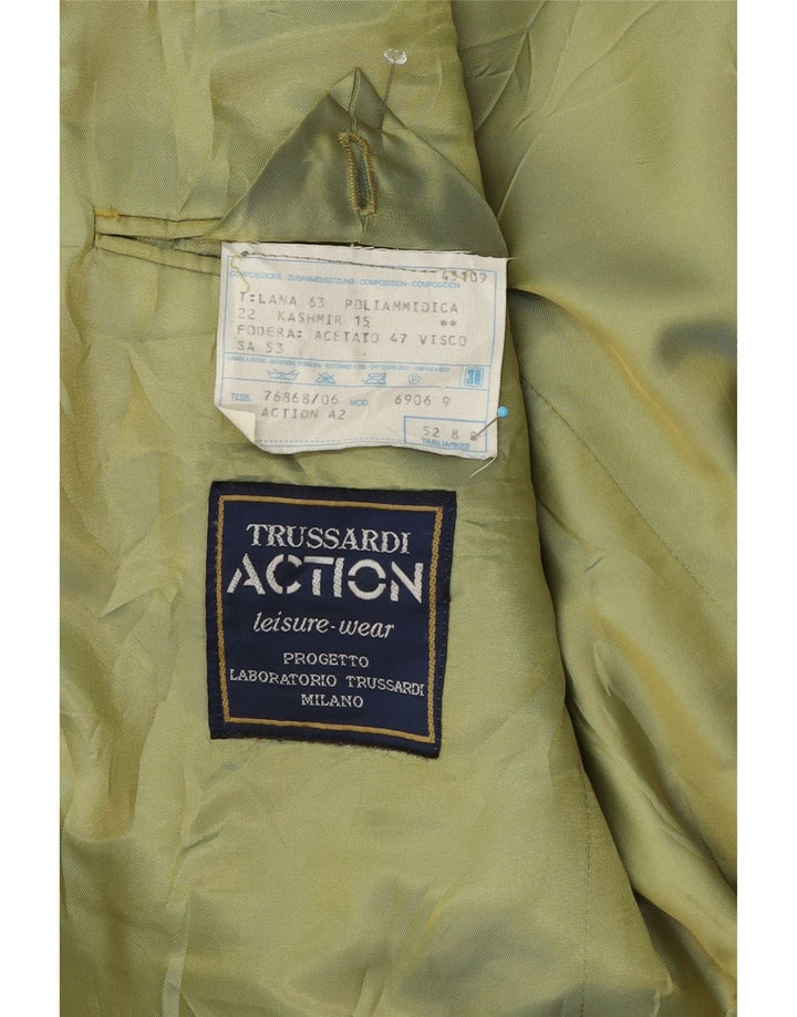 Giacca Blazer 2 Bottoni Uomo Trussardi IT 52 XL Lana Verde