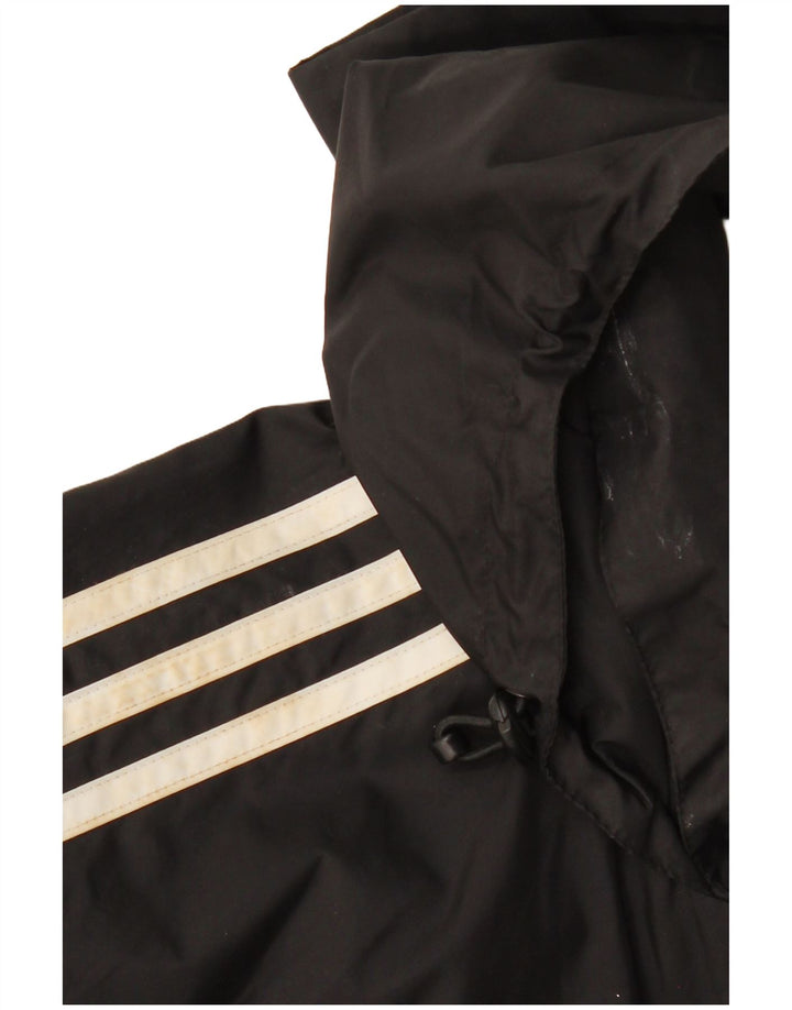Giacca antipioggia da uomo ADIDAS con cappuccio UK 36/38 Small nera in poliammide