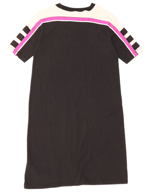 Abito t-shirt con grafica Adidas da donna a tre strisce UK 6 XS color block nero