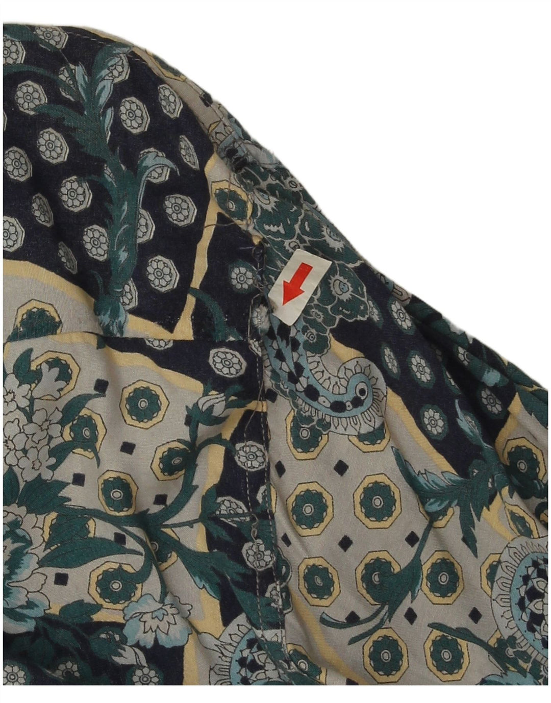 Camicia Vintage da Uomo in Viscosa Paisley Blu Medio