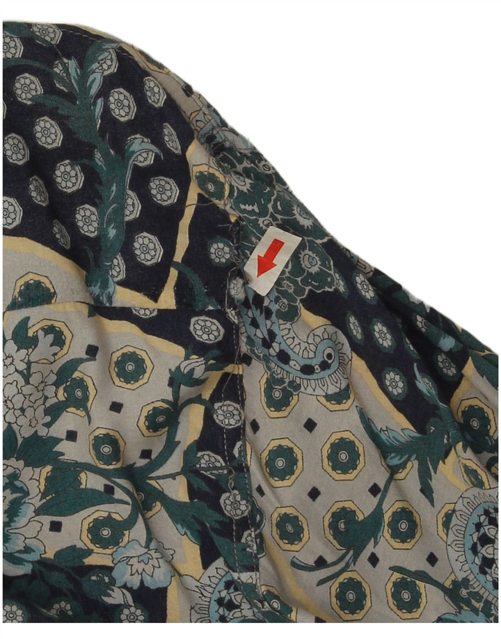 Camicia Vintage da Uomo in Viscosa Paisley Blu Medio