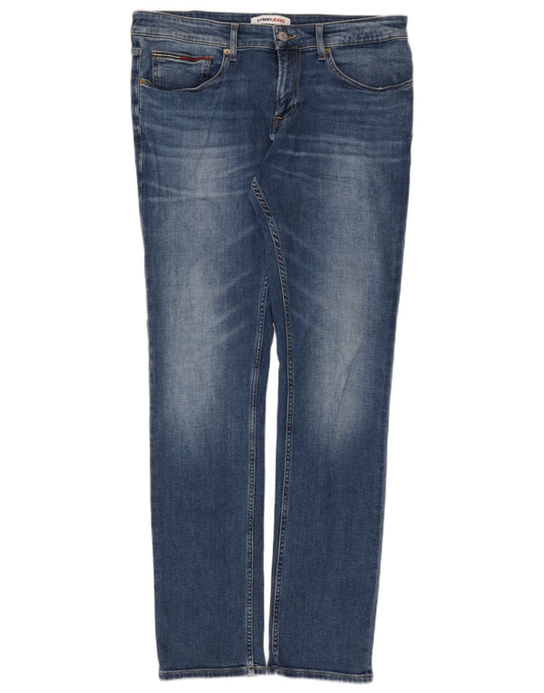 Jeans slim da uomo Tommy Hilfiger W34 L34 cotone blu