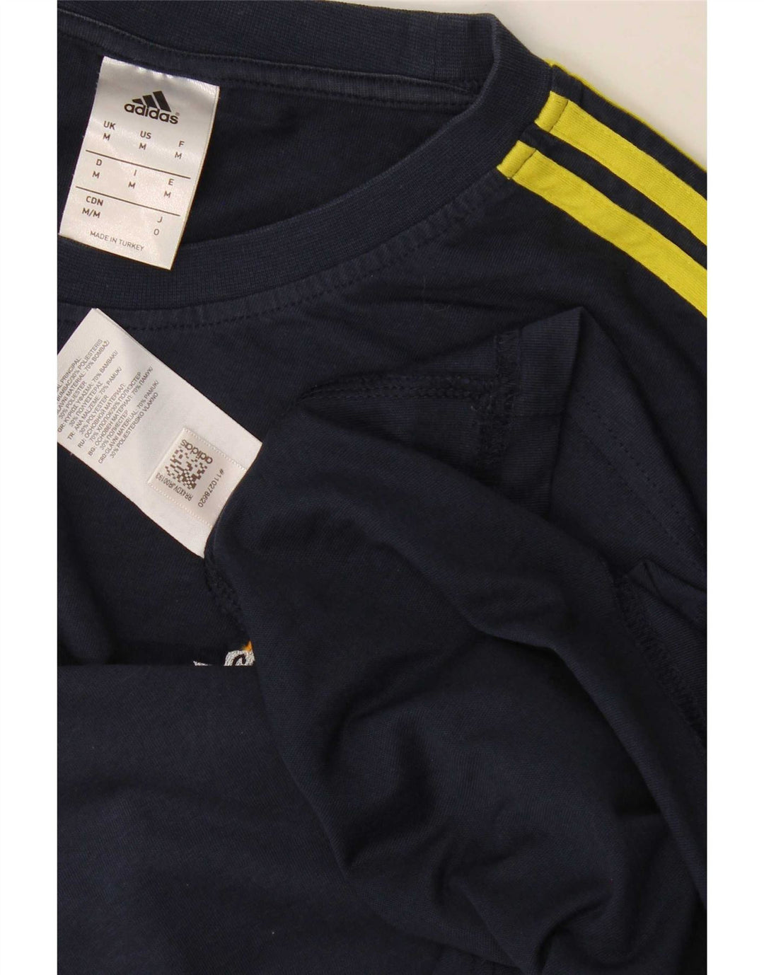 Adidas Climalite Graphic Top da uomo a maniche lunghe in cotone blu navy medio