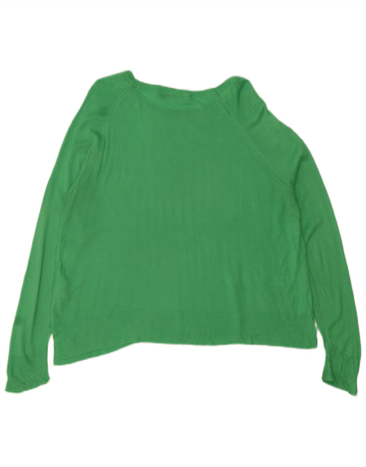 Maglione maglione con scollo a barca da donna Zara UK 14 Viscosa blu medio