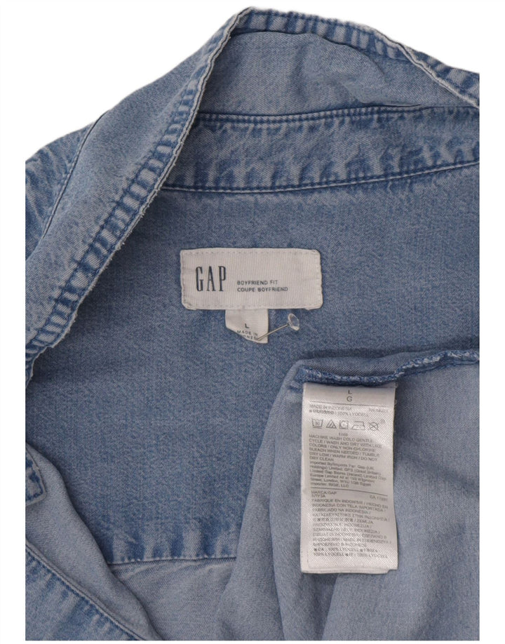 Gap Camicia in denim da donna con vestibilità Boyfriend UK 16 Large Lyocell blu