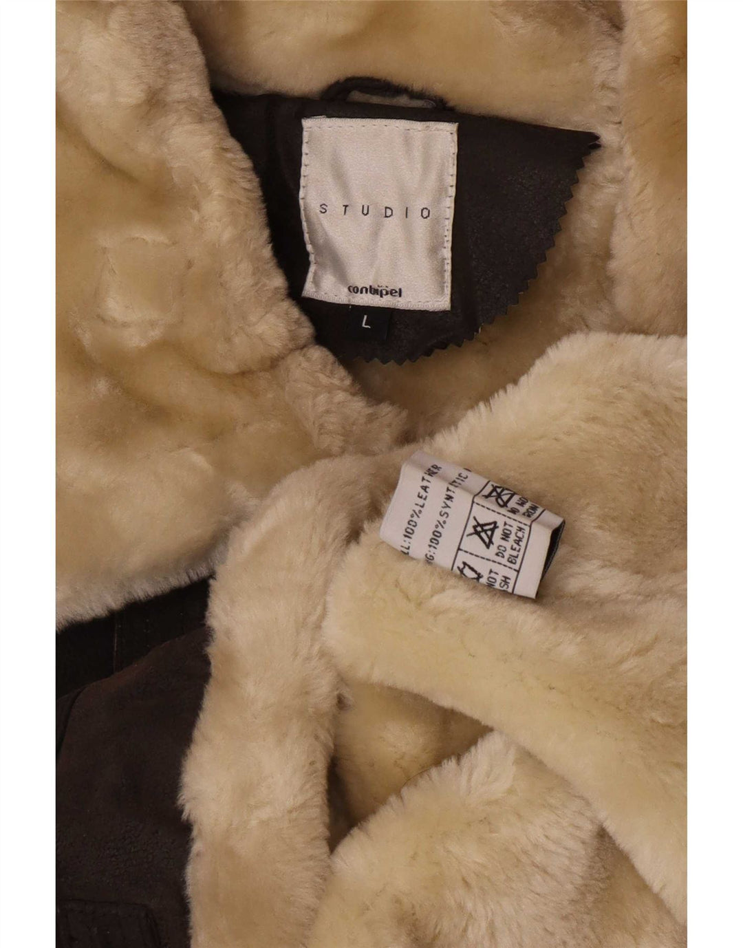 Giacca in shearling da donna Conbipel UK 16 grande in pelle marrone