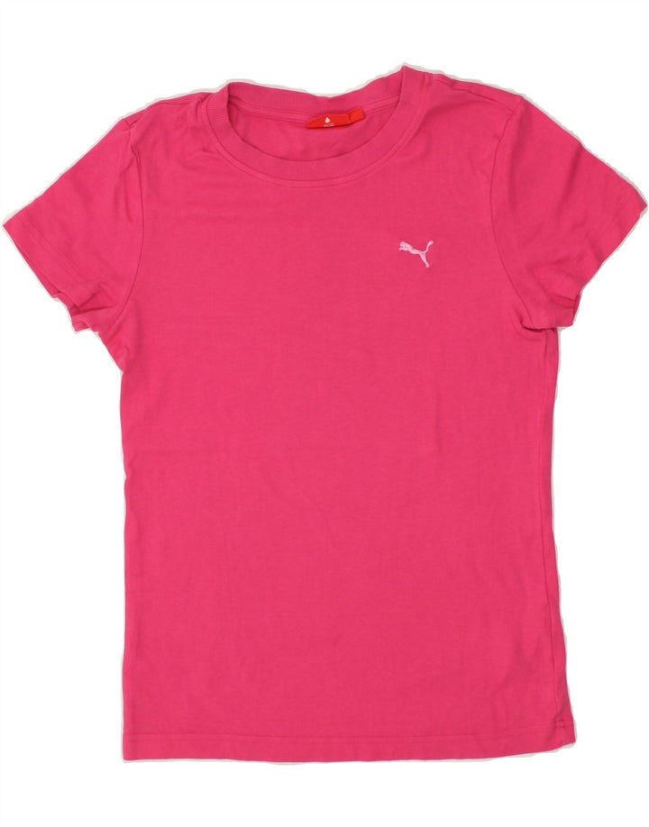 PUMA Womens T-Shirt Top UK 12 Medium  Pink Cotton Vintage Puma and Second-Hand Puma from Messina Hembry 