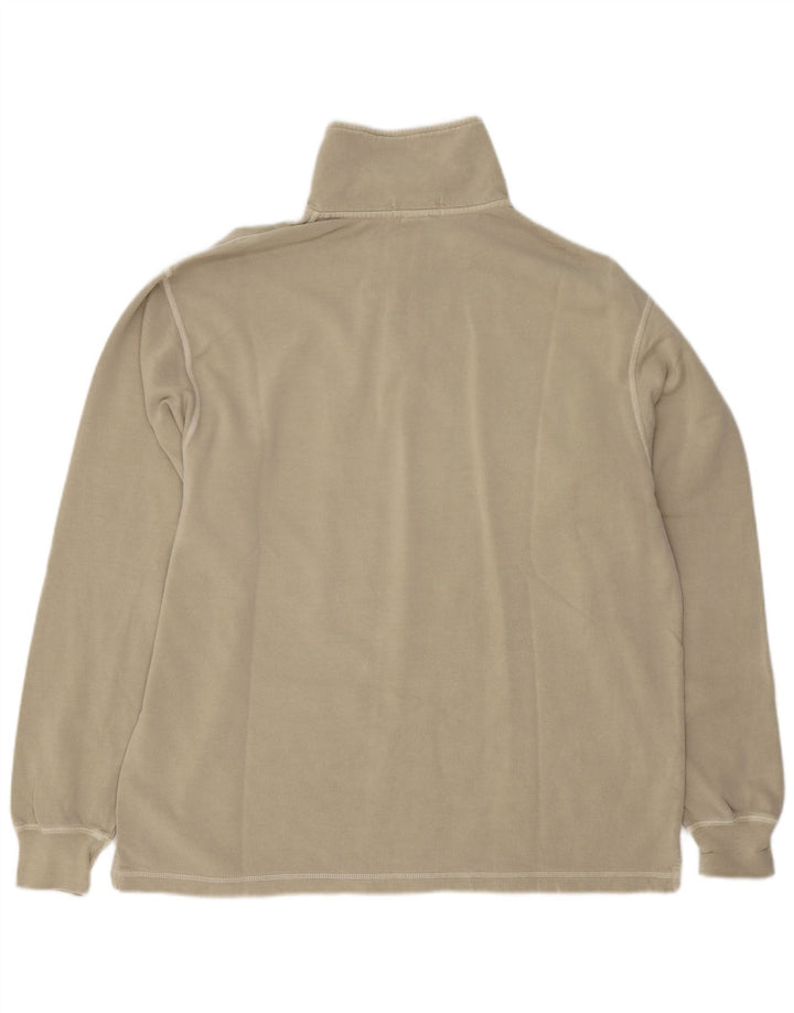 Maglione felpa con collo con zip vestibilità regolare da uomo Lands End UK 38/40 Beige medio