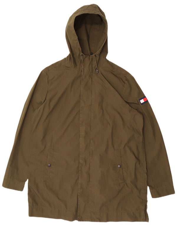 Giacca parka con cappuccio da uomo Tommy Hilfiger UK 42 XL cotone kaki