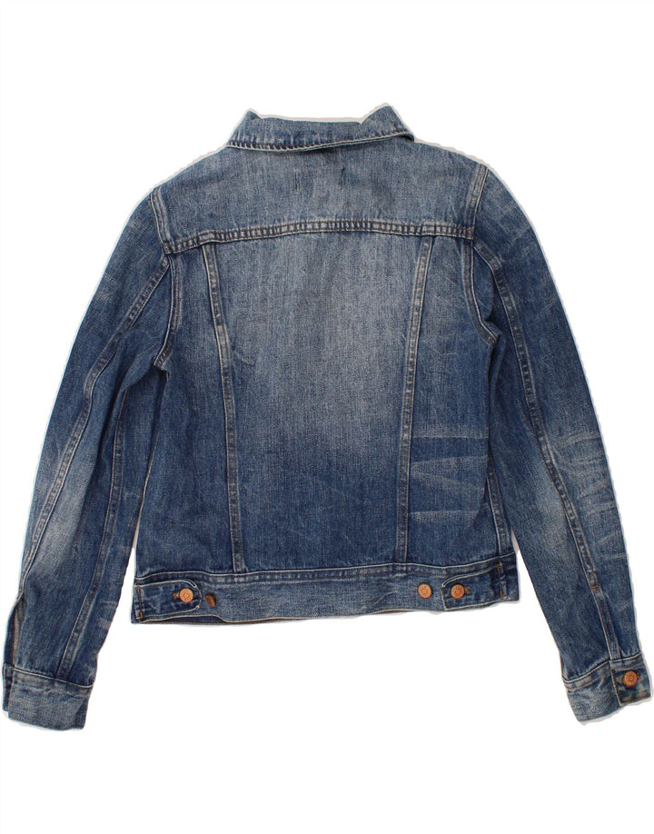 J. CREW Womens Indigo Crop Denim Jacket UK 10 Small Blue Cotton Vintage J. Crew and Second-Hand J. Crew from Messina Hembry 