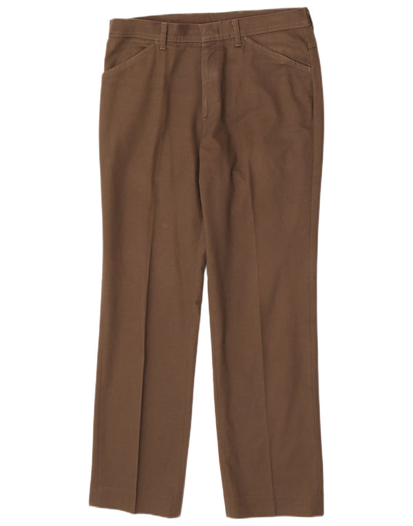 Pantaloni casual dritti da uomo Farah W34 L31 in cotone marrone