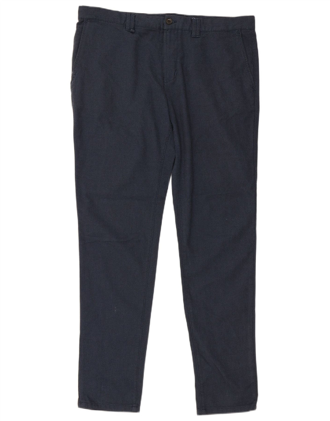 Pantaloni chino slim da uomo ZARA EU 46 XL W36 L32 cotone maculato blu navy
