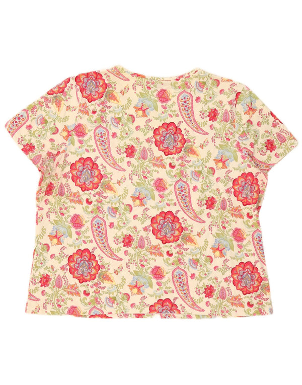 T-shirt oversize da donna Lands End Top UK 18/20 XL Paisley multicolore