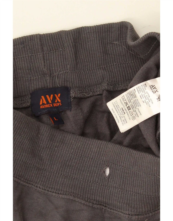 Pantaloni da tuta con grafica da uomo Avirex, pantaloni da jogging, grandi, in cotone grigio