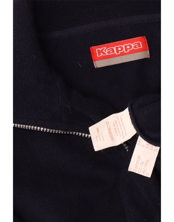Maglione in pile da uomo Kappa con zip e collo piccolo in poliestere blu navy