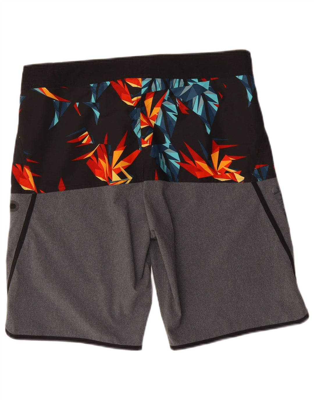 Pantaloncini da bagno da uomo Adidas in poliestere geometrico grigio medio